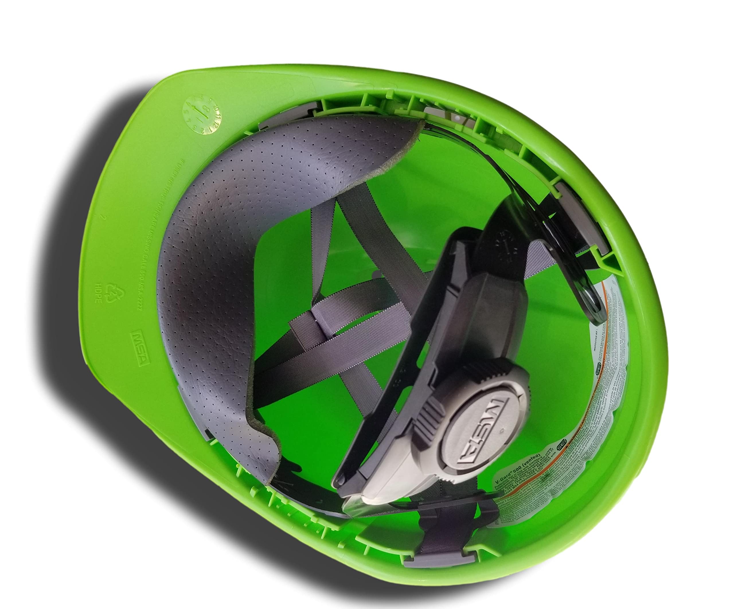 MSA Safety 10035212 V-Gard 500 ventilación estilo tapa protectora con Fas Trac 4 punto trinquete suspensión, color verde lima