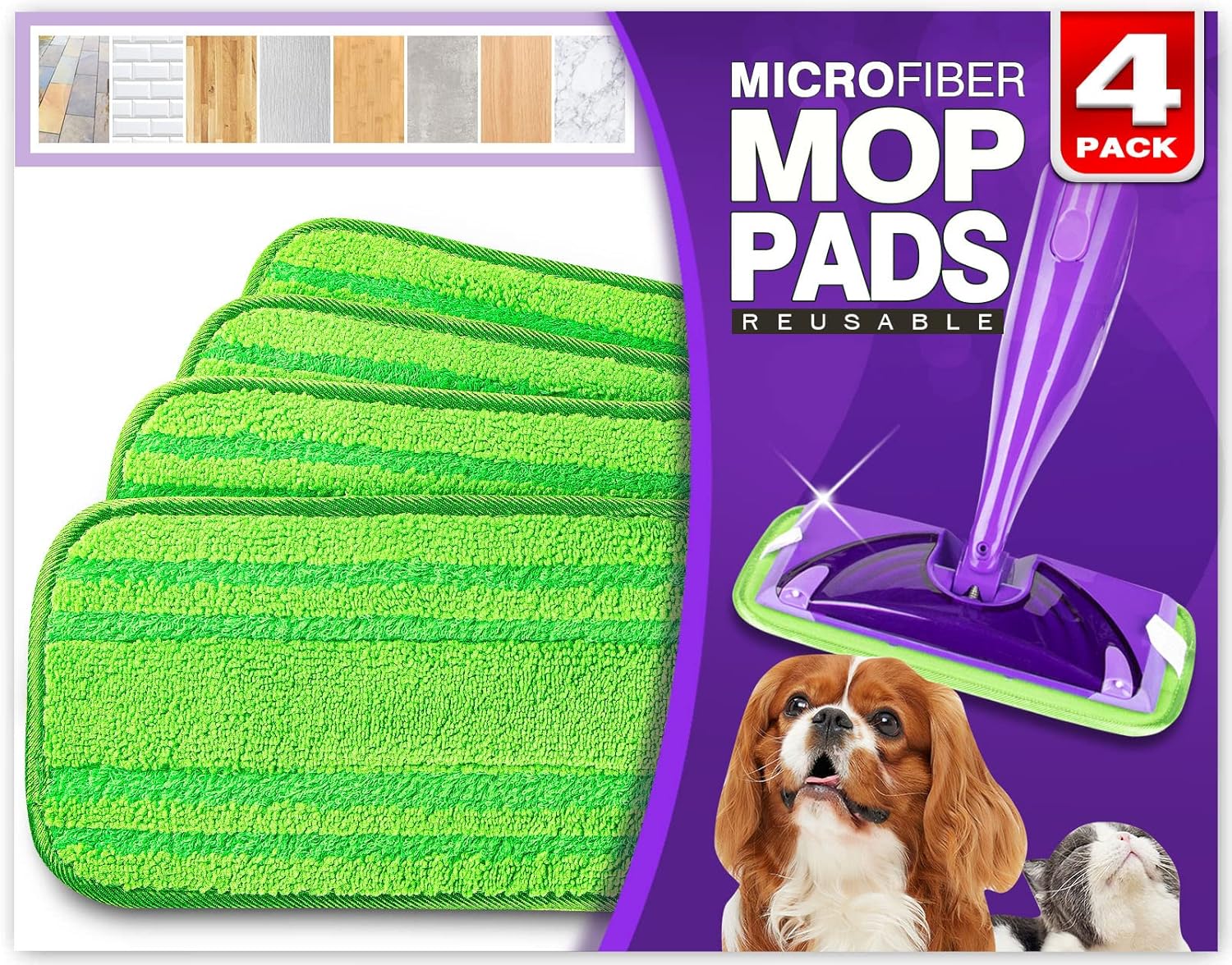 Orighty Reusable Mop Pads Compatible with Swiffer WetJet Microfiber