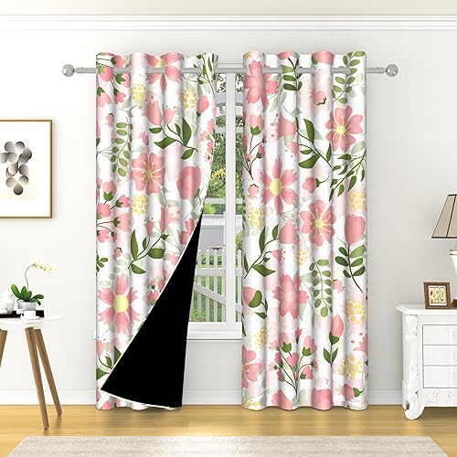 Miniatura 9 de Cortinas opacas bohemias florales para oscurecer la habitación, cortinas térmicas con textura retro, cortinas decorativas para sala de estar y