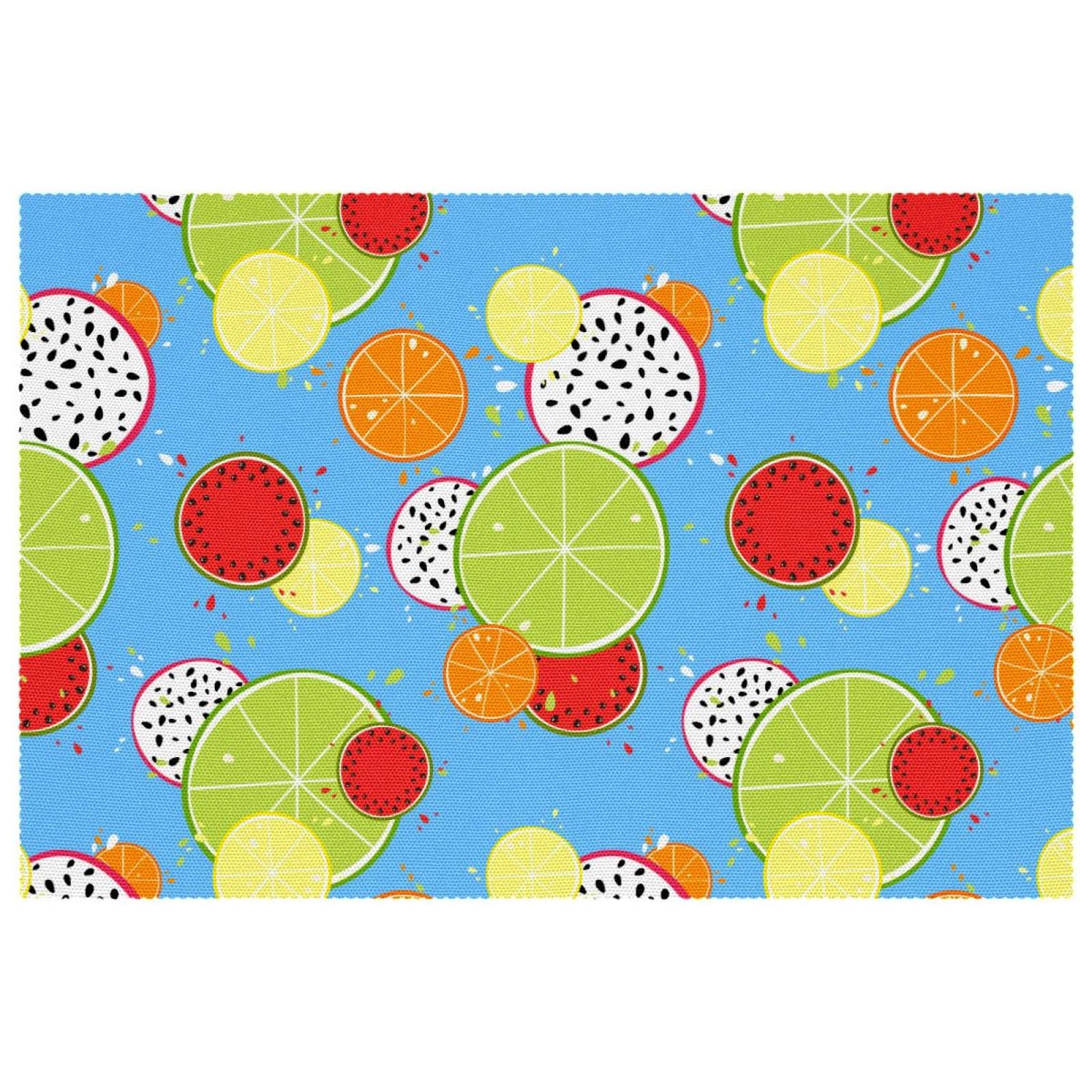 Set de table lavable motif fruits pour repas de famille en tissu Oxford