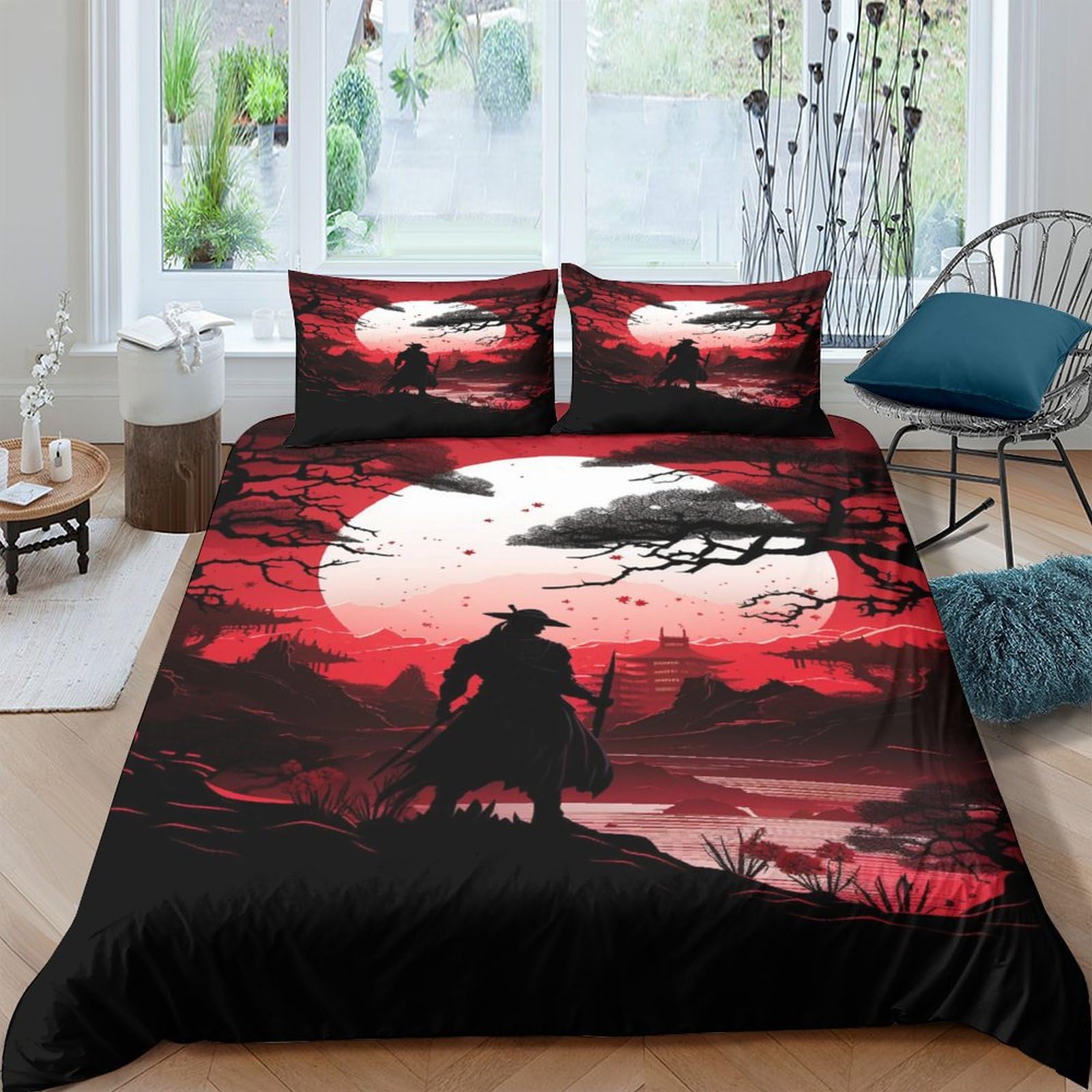 Housse de couette Ukiyoe hypoallergénique 220x240cm pour éliminer les allergies nocturnes