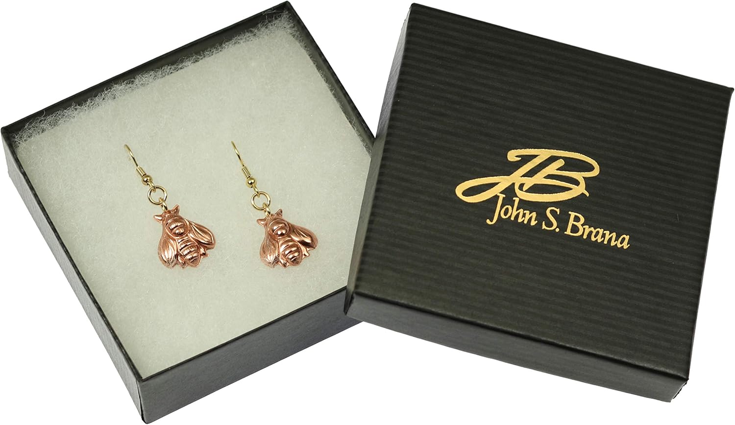 Copper Honey Bee Drop Earrings Handmade Copper Earrings