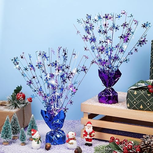 Miniatura 6 de Decoración de mesa Sirena, Mariposa, Copo de Nieve, Papel de aluminio congelado con purpurina Centro de mesa para Sirena, Mariposa, Fiesta de Frozen