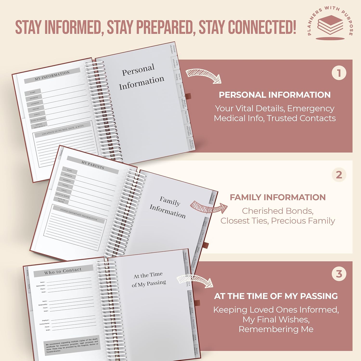 End of Life Planner - Guided Final Arrangements When I'm Gone Workbook Organizer Notebook for Beneficiary Info, Will Preparation, Last Wishes, Funeral Planning - Peace of Mind B5 - Image 4
