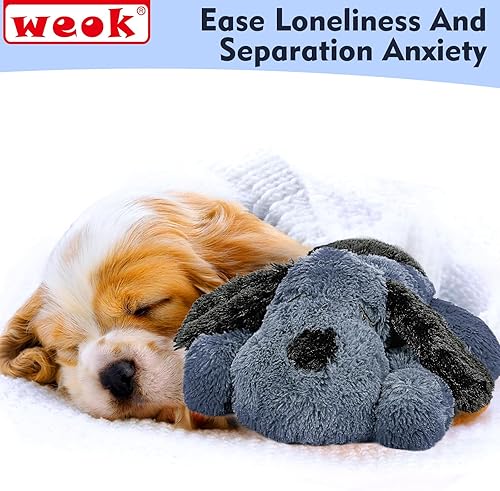 Vista 25 de Heartbeat - Juguete para perros para cachorros, ayuda para aliviar la ansiedad del perro y ayuda calmante, animal de peluche, ayuda calmante
