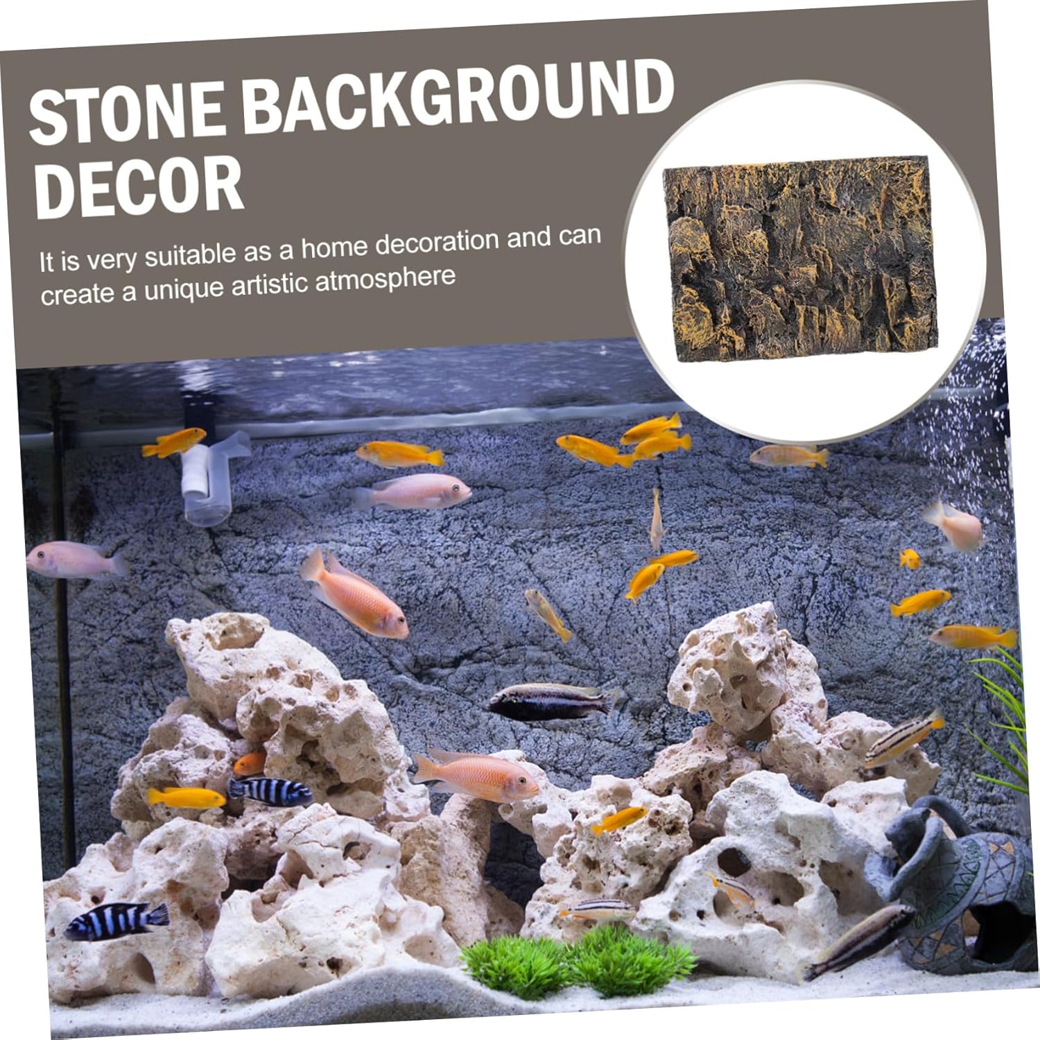 DIY Fish Tank Background Wall Decor High Simulation Faux Rock Surface with Texture Easy to Cut and Splice for Aquarium and Home Wall Decoration