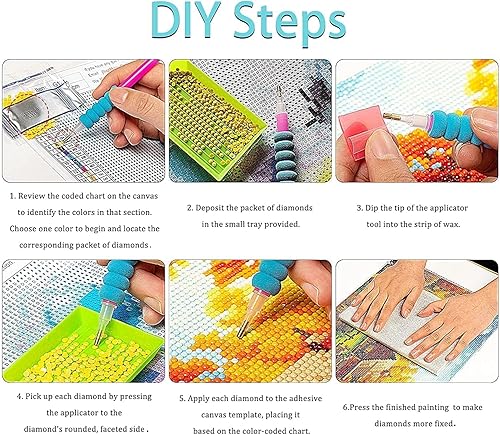 Miniatura 8 de tigdtiu Pintura de diamante 5D para adultos, calavera y mariposa, kits de arte de diamantes para adultos principiantes, arte redondo de diamantes