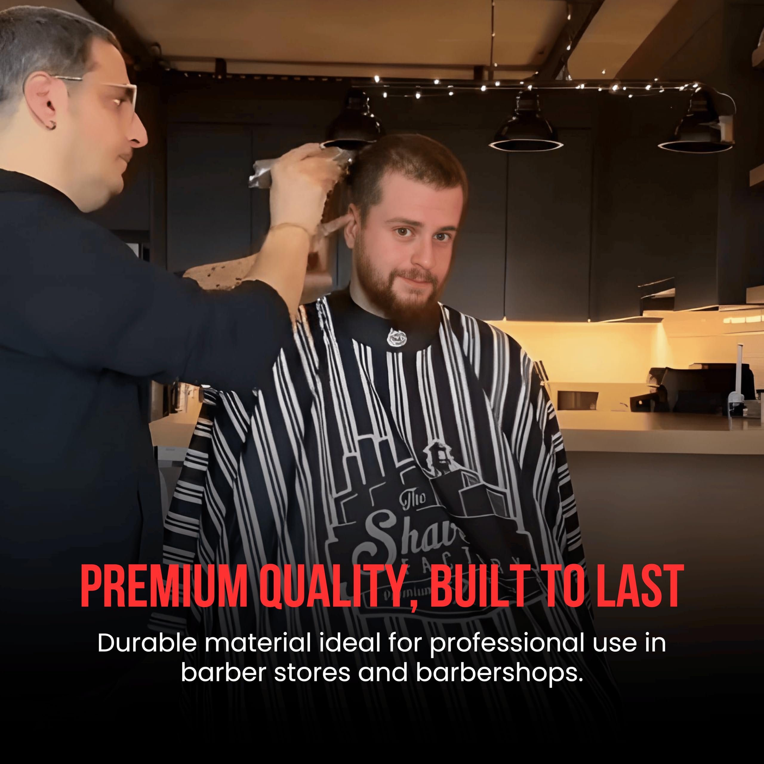 The Shave Factory Barber Capes Hairdressing Cape, Water-Repellent and Easy to Clean - Image 3