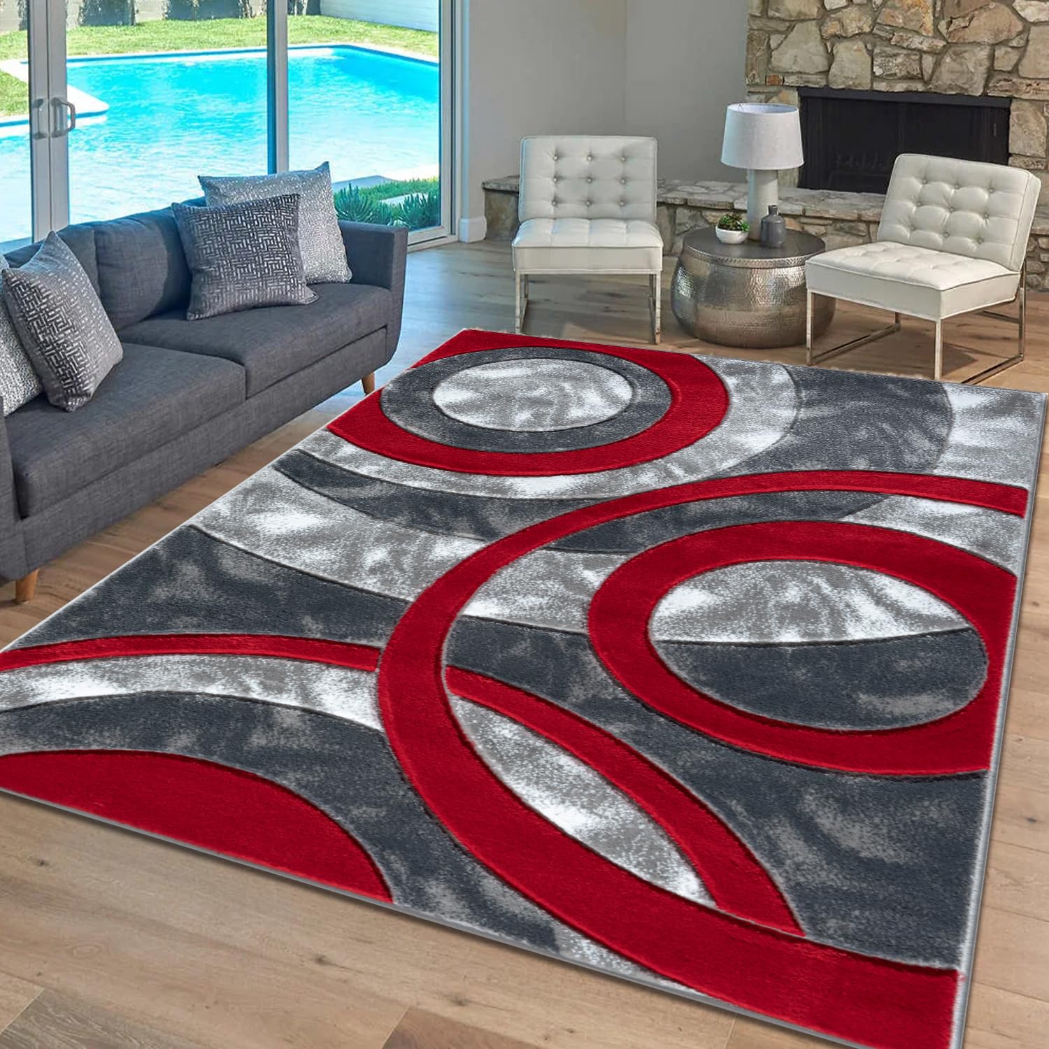 Tapis de salon et de cuisine rouge 160x230 pour un intérieur chaleureux