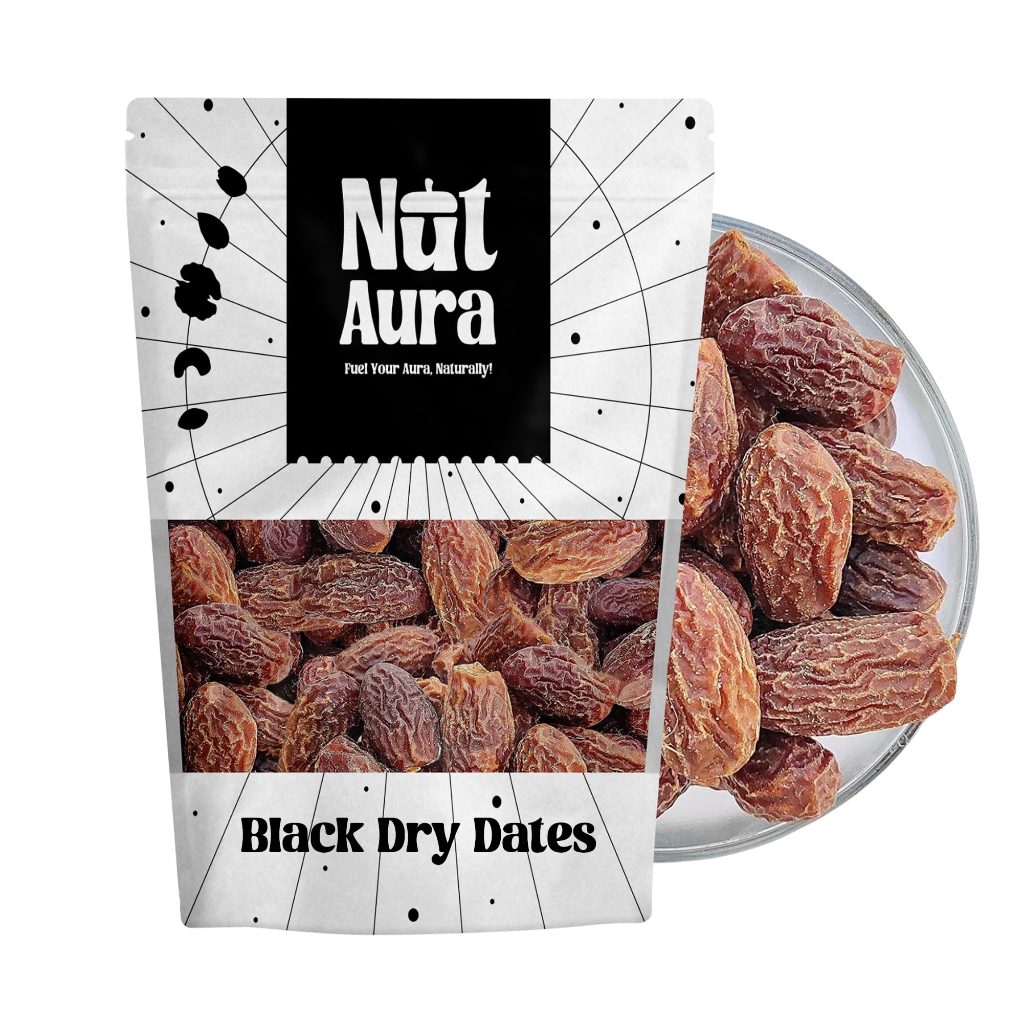 Nut Aura 400 gms Black Dry Dates | Natural sweetener & energy booster | Traditional sukha khajur | Rich in iron & fiber | Ideal for snacking, ayurvedic use