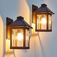 Vista 1 de LUHLEE Solar Porch Lights Outdoor,2 Pack Motion Sensor Solar Wall Lights with 3 Lighting Modes,IP65 Waterproof 3000K Wall Sconce for Front Door