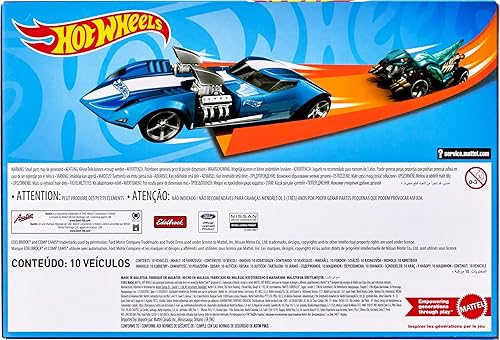 Miniatura 6 de Hot Wheels Paquete de 10 camiones de juguete, juego de 10 piezas fundidas a presión a escala 1:64, utilitarios, carreras y otras camionetas o