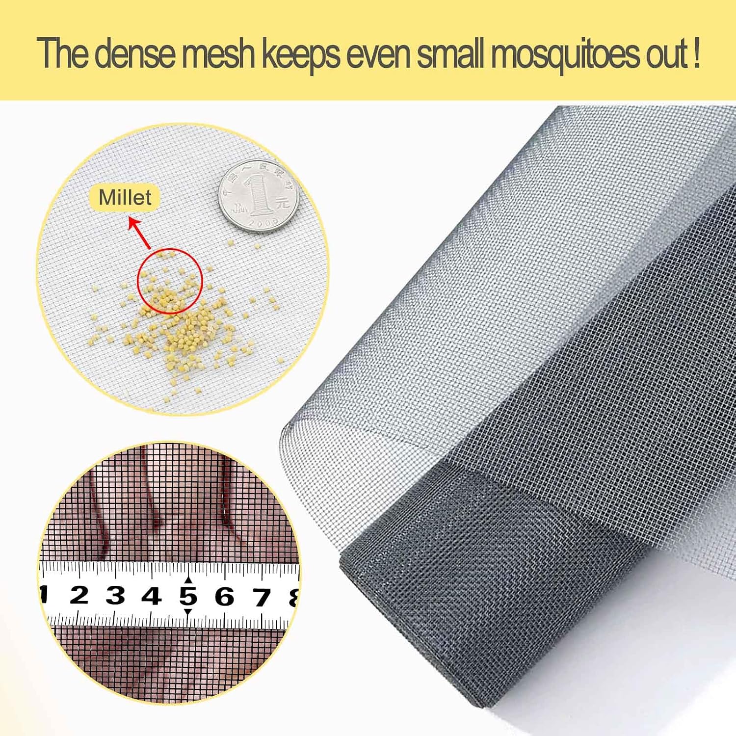 0.8x11 m Window Screen Mesh, Windows Screen and Screen Door Replacement, Fiberglass Window Screen, DIY Project Window Screen Door Screen Replacement & Repair, White