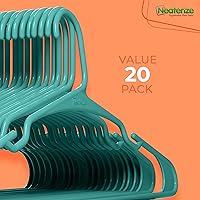 Vista 7 de NEATERIZE - Ganchos de ropa de plástico, 20 paquetes, Aqua - Perchas para colgar ropa