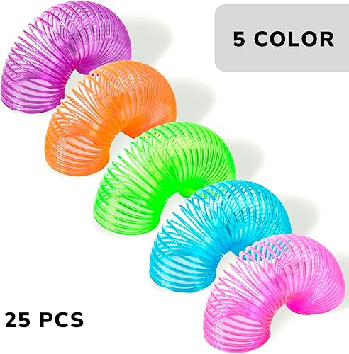 Miniatura 2 de Juguetes a granel - Juguete Slinky - 25 piezas de mini recuerdos de fiesta para niños - Slinky a granel para recuerdos de fiesta, rellenos de huevos
