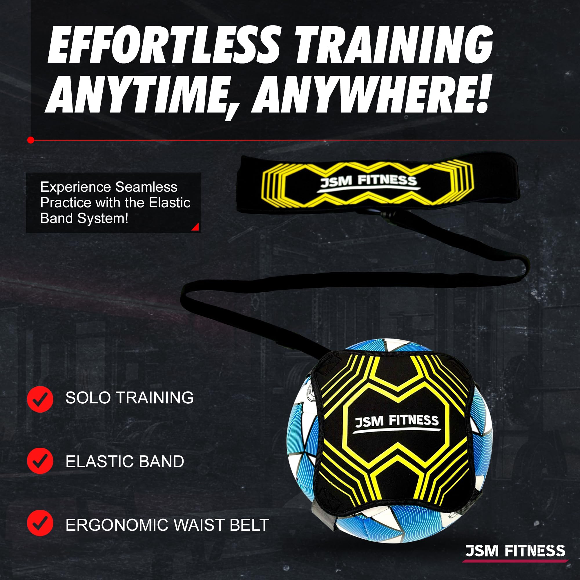Elastico 360 Gradi Fascia per Trainer Calcio - Kit Allenamento Calcio con Cintura Regolabile - Trainer da Calcio con Pallone Rotazione Completa per Bambini