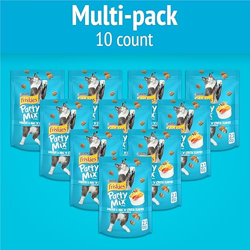 Miniatura 3 de Purina Friskies Made in USA Facilities - Golosinas para gatos, mezcla de langosta y queso Mac 'N' - (10) bolsas de 2.1 onzas