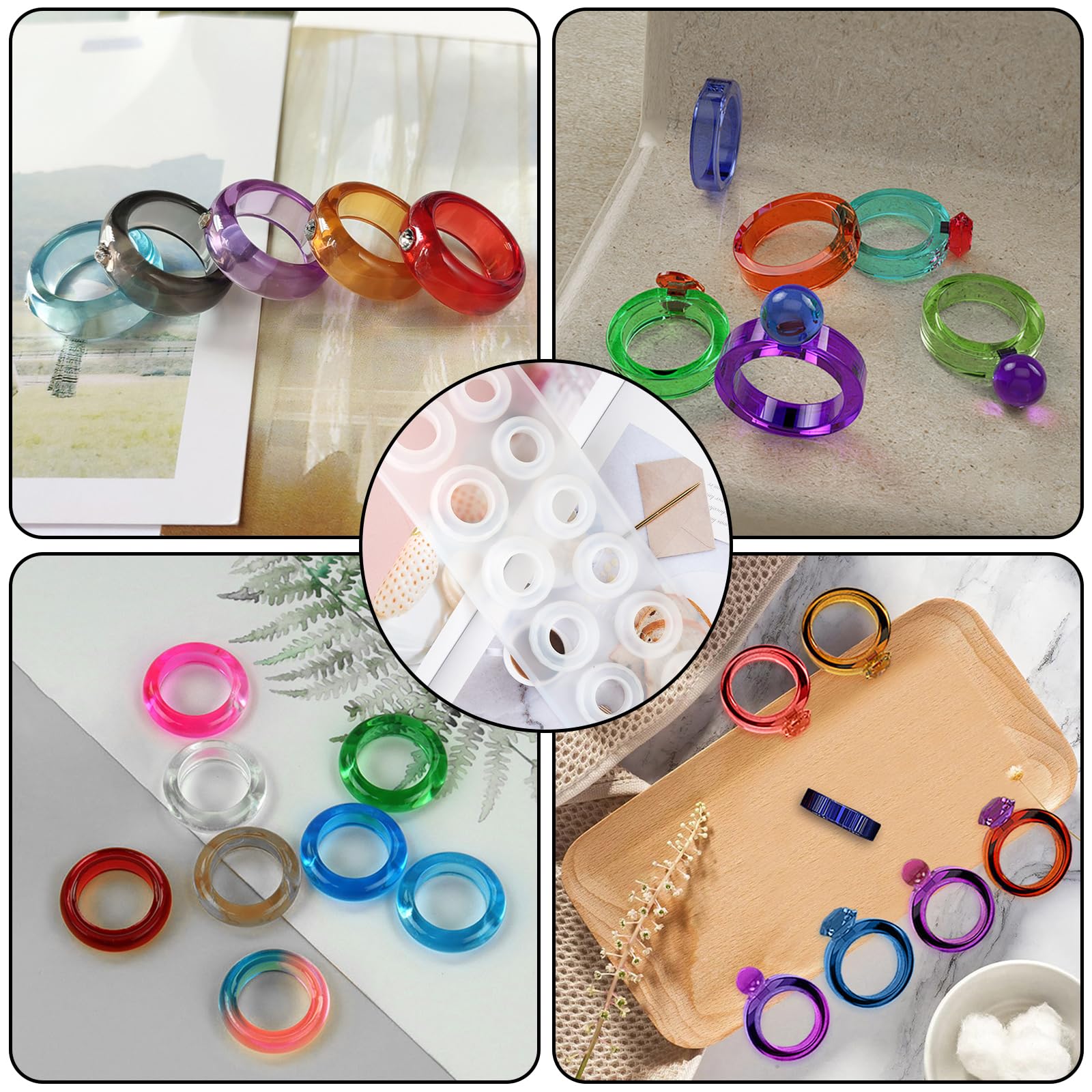 2 Stück Silikon-Ringformen Für DIY-Schmuck – Für Epoxidharz, Schokolade, Harz