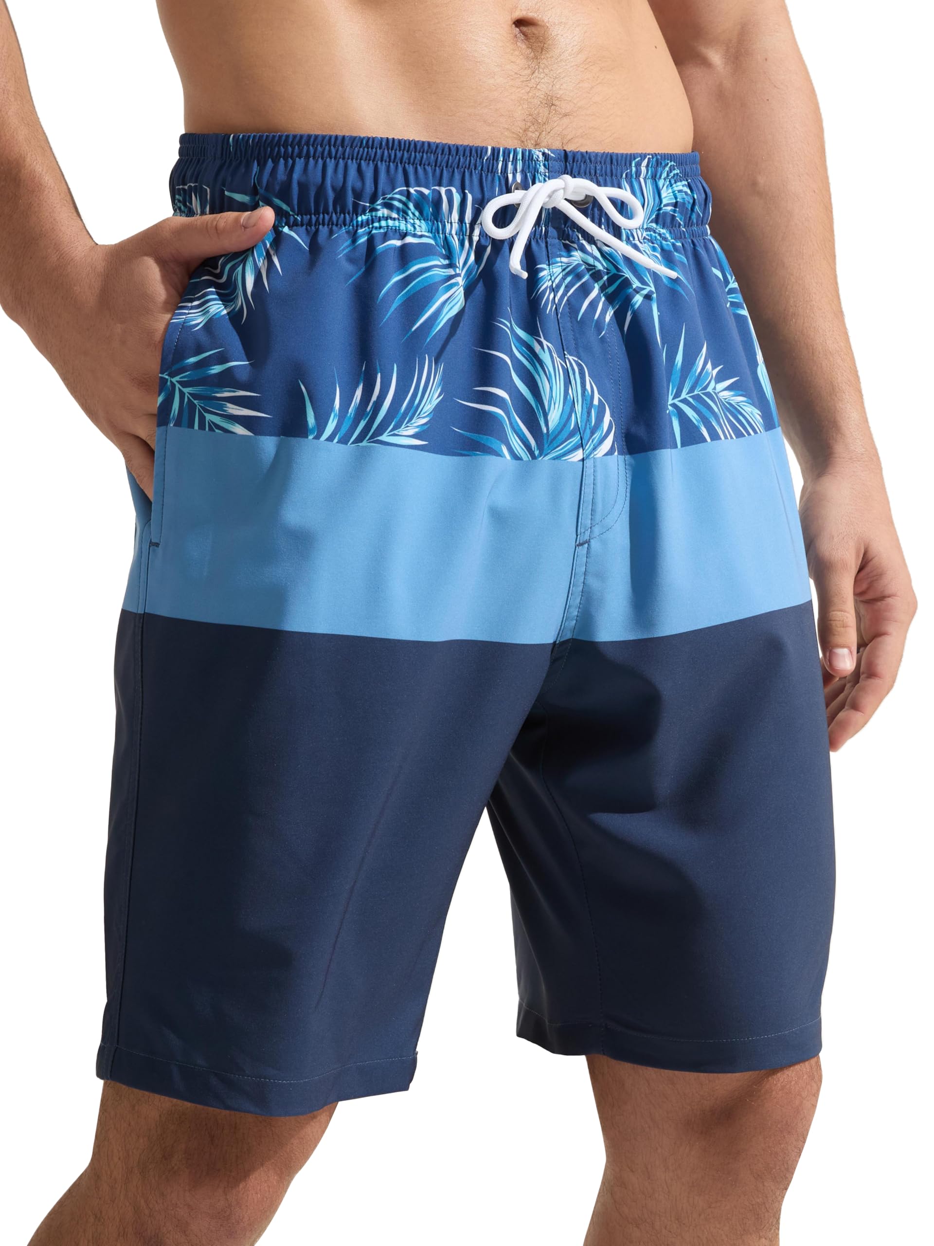 Arcweg Pantaloncini da Uomo per Nuoto Pantaloncini da Bagno Asciugatura Rapida Shorts da Spiaggia Lunghi con Multi-Tasche Surf a Righe
