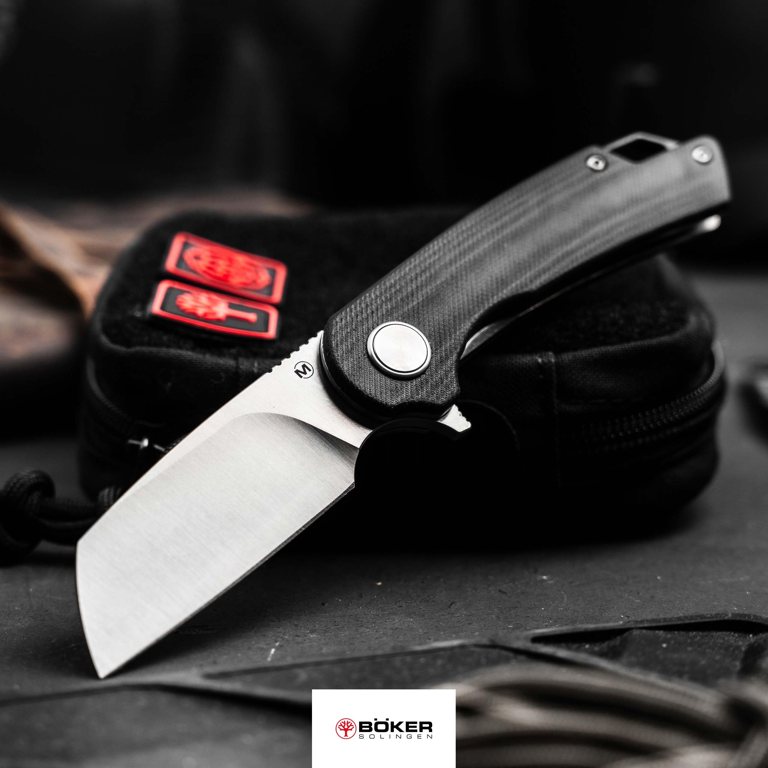 Magnum® Cliff Wharn Folder Knife – Einhand Klappmesser mit 7 cm 440B Wharncliffe Klinge – 1 Hand Flipper Messer mit Linerlock - Profi Taschenmesser mit G10 Griff schwarz