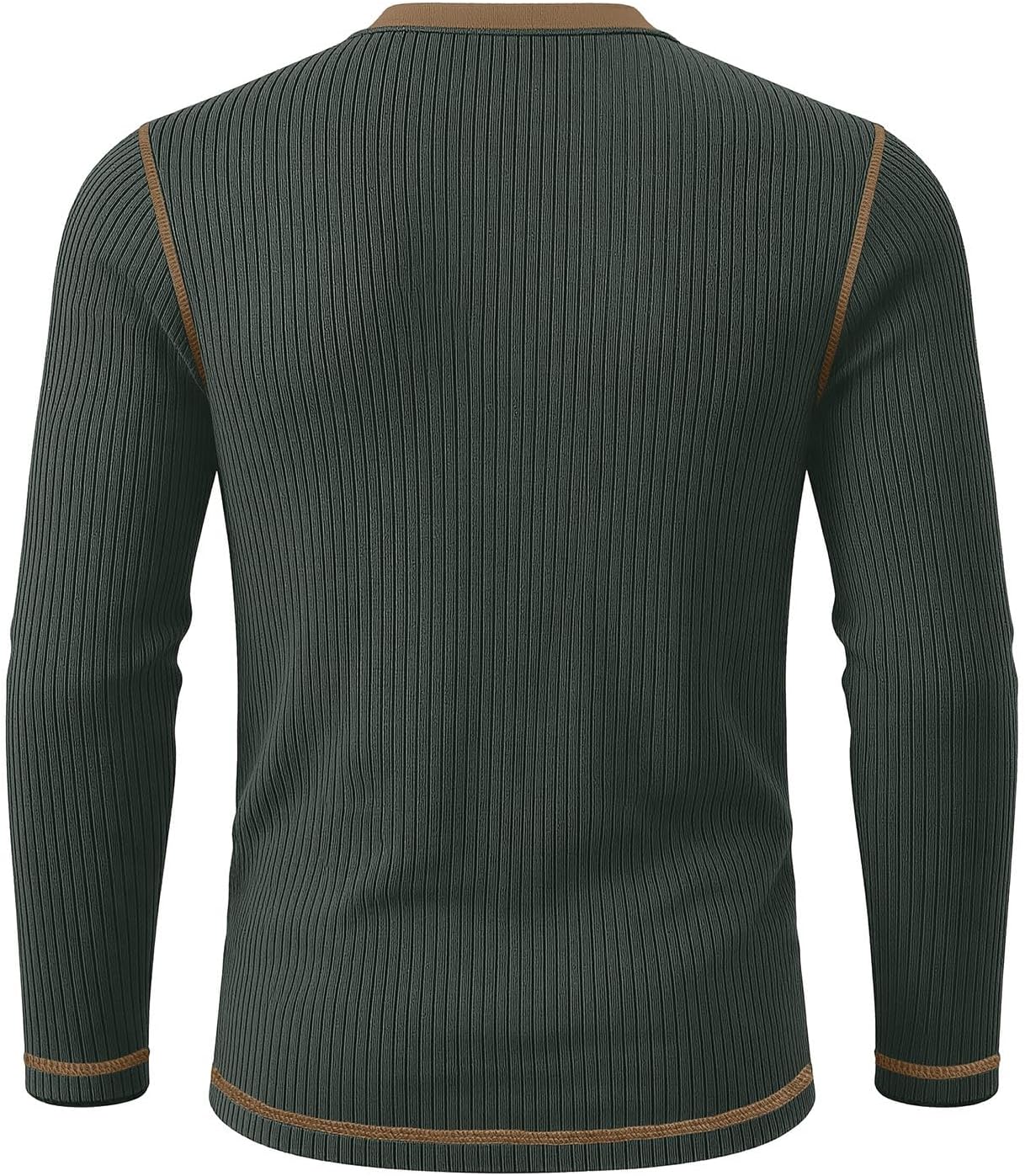 Men Color Block Henley Shirt Long Sleeve Crew Neck Button Front Blouse Trendy Casual Work Fall Winter Layering Tops