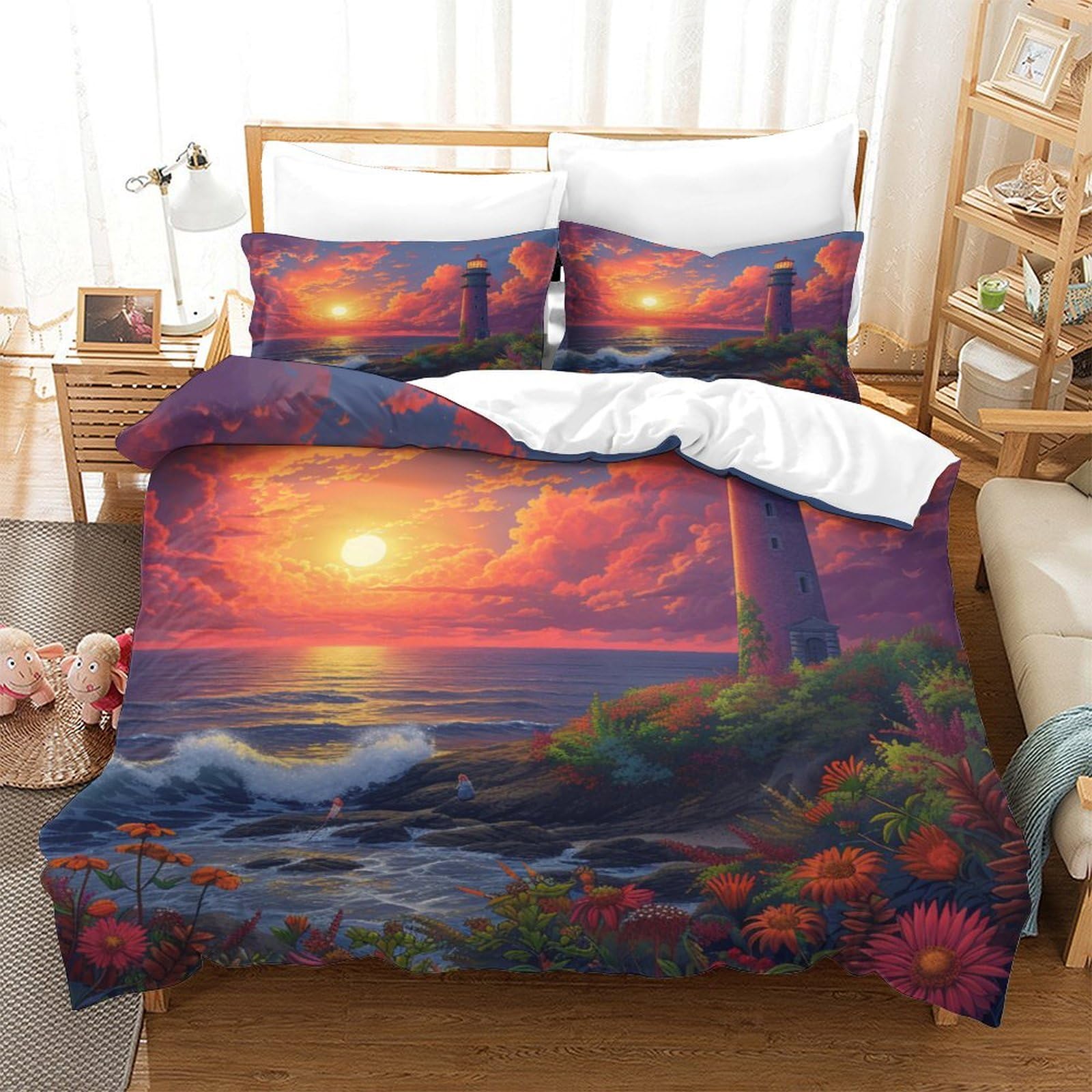 Housse de couette mer et plage pour lit super king size 260x220 de vacances
