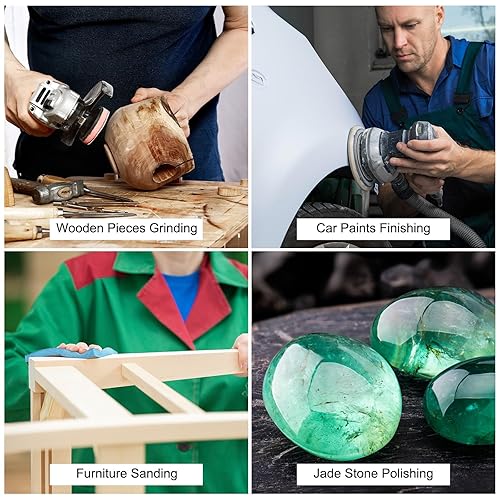 Miniatura 5 de uxcell Esponja de lijado de grano 600 de 5 pulgadas, con gancho y bucle, disco de lijado húmedoseco para paneles de yeso de madera, metal, 20 uds