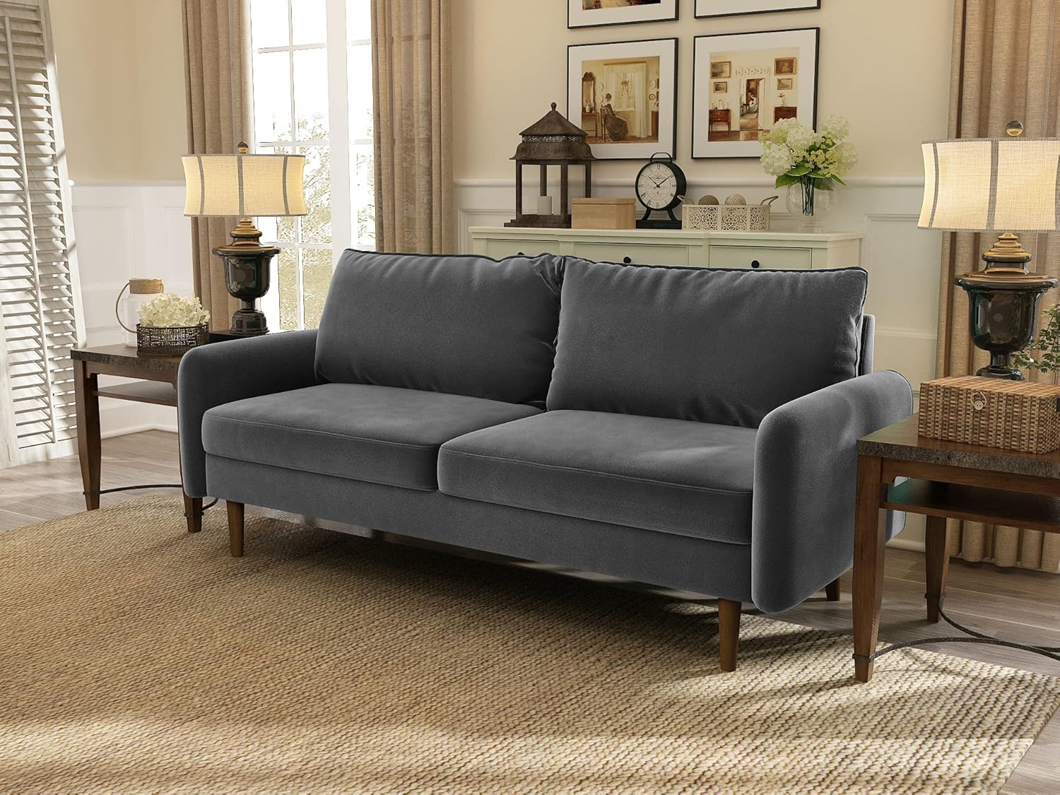 Couches for Living Room,72'' Width Comfy Sofa 3 Seater Sofa