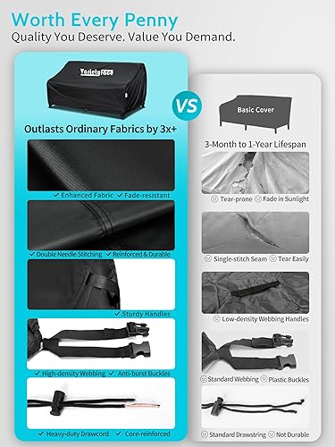 Miniatura 8 de Funda impermeable para sofá de exteriores de 88 pulgadas de ancho x 40 profundidad x 33 pulgadas de alto, protector de banco de patio de 3 plazas,