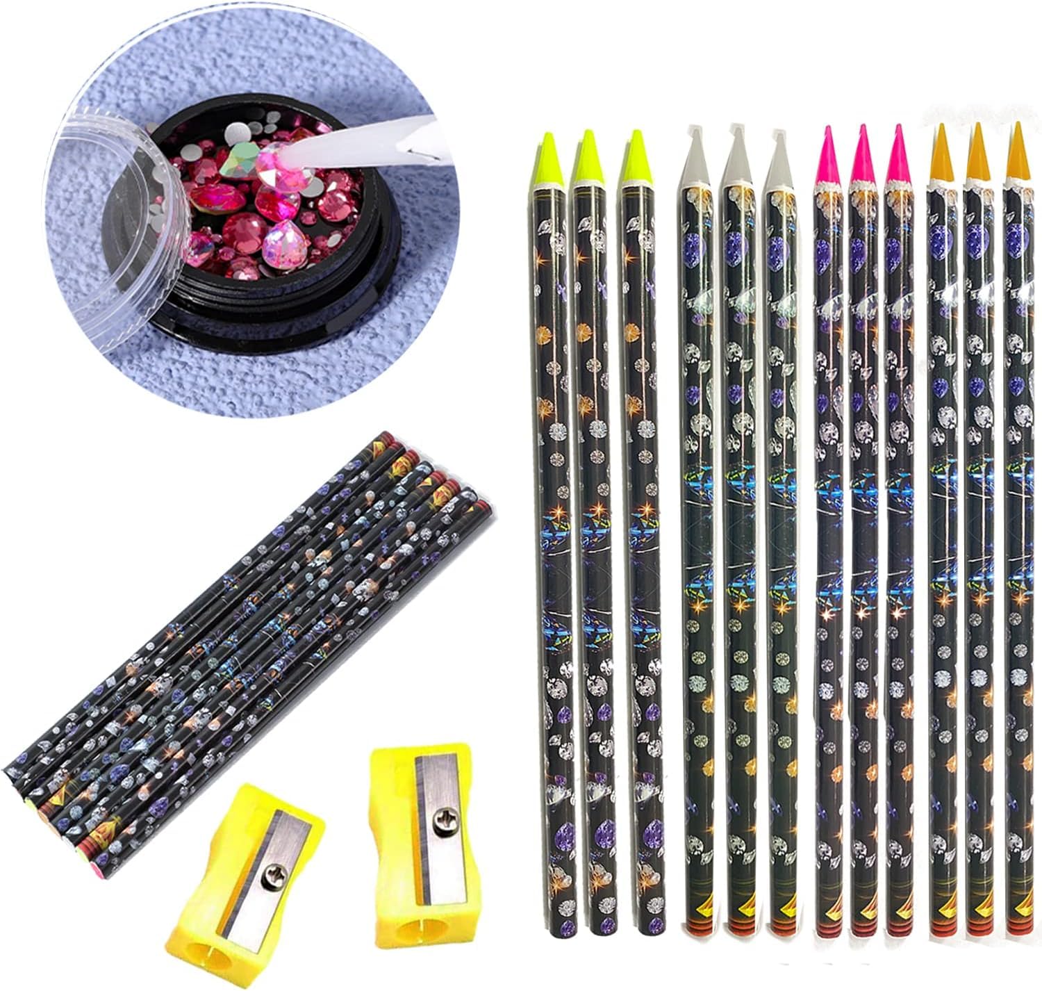 Wax Pen Picker /Glue Pencil for Nail Art & Rhinestone Pickup – Dual Head Diamond Painting Wax Pencil Tool for Picking Crystals, Beads, Stones, Gems & DIY Craft Decoration (10, 15 Cm)-picture-12