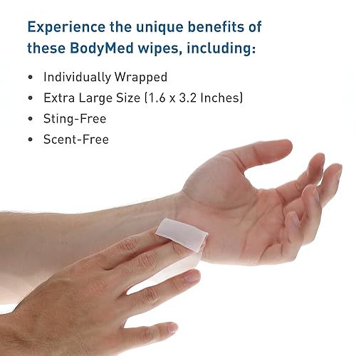 Miniatura 8 de BodyMed Toallitas de barrera para la piel Toallitas de película para el cuidado de la ostomía para la limpieza de la piel y heridas Fórmula sin