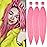 Pink Braiding Hair Pre-Stretched 26inch 3 Packs Braiding hair Extensions Synthetic Crochet Braids Hot Water Setting Professional Soft Yaki Texture(26inch(3Packs),Pink)