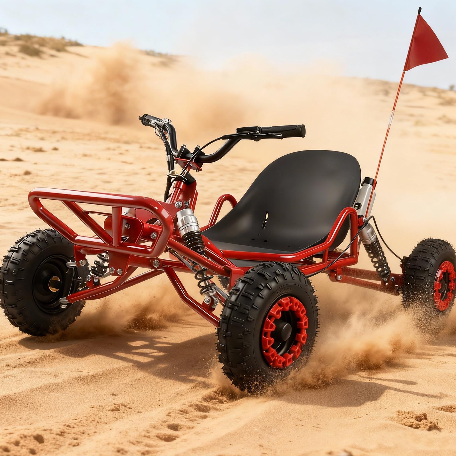 Gas Powered Go Kart, 1700W Go Kart for Adults &amp; Kids with Premium Steel Tubular Frame, 2 Stroke Off-Road Kart with 6'' Tires Featuring 2.5L Tank,Hydraulic/Rear Disc Brake, 25MPH