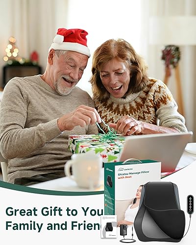 Miniatura 9 de Snailax Masajeador de espalda para dolor de espalda, tejido profundo, masajeador de espalda Shiatsu con calor, almohada de masaje de silla