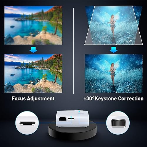 Miniatura 3 de Proyector de película para exteriores 6500L, compatible con 1080P, proyector portátil compatible con PS5, HDMI, USB, VGA, para cine en casa y
