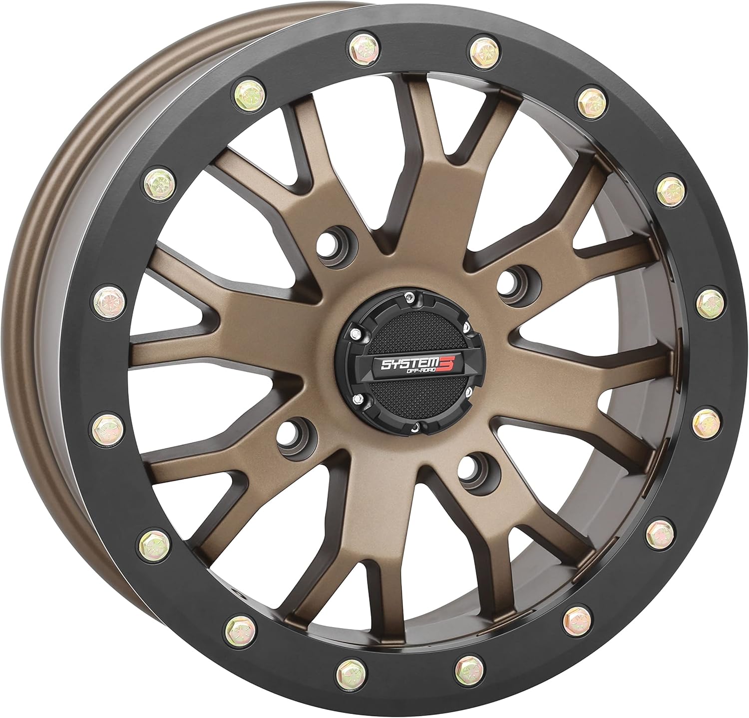 System 3 SB-4 Beadlock 15x10 ATV/UTV Wheel - Bronze (4/156) 5+5 [15S3-32561]