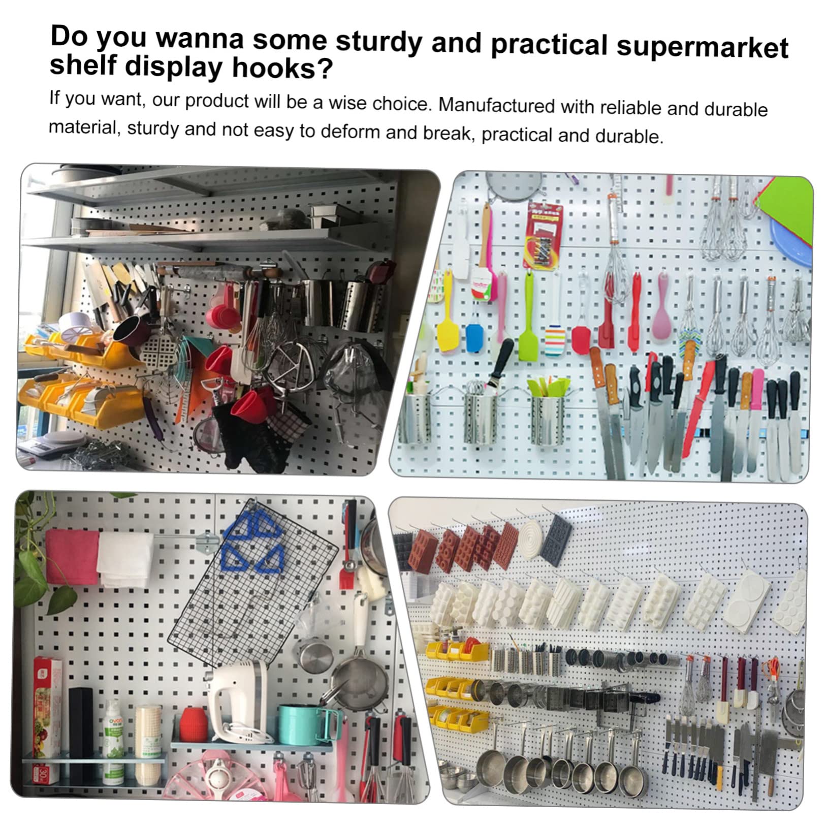 DECOMELODY 50Pcs Heavy Duty Iron Pegboard Hooks for Home Garage Organization Peg Board Hooks for Standard Spaced for Tool Storage and Wall Display