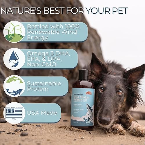Miniatura 3 de Aceite de salmón Omega 3 para mascotas, DHA y EPA Wild Alaskan sostenible para perros y gatos  OTIS Healthy Dog Treats  8 oz y 16 oz (16 oz)