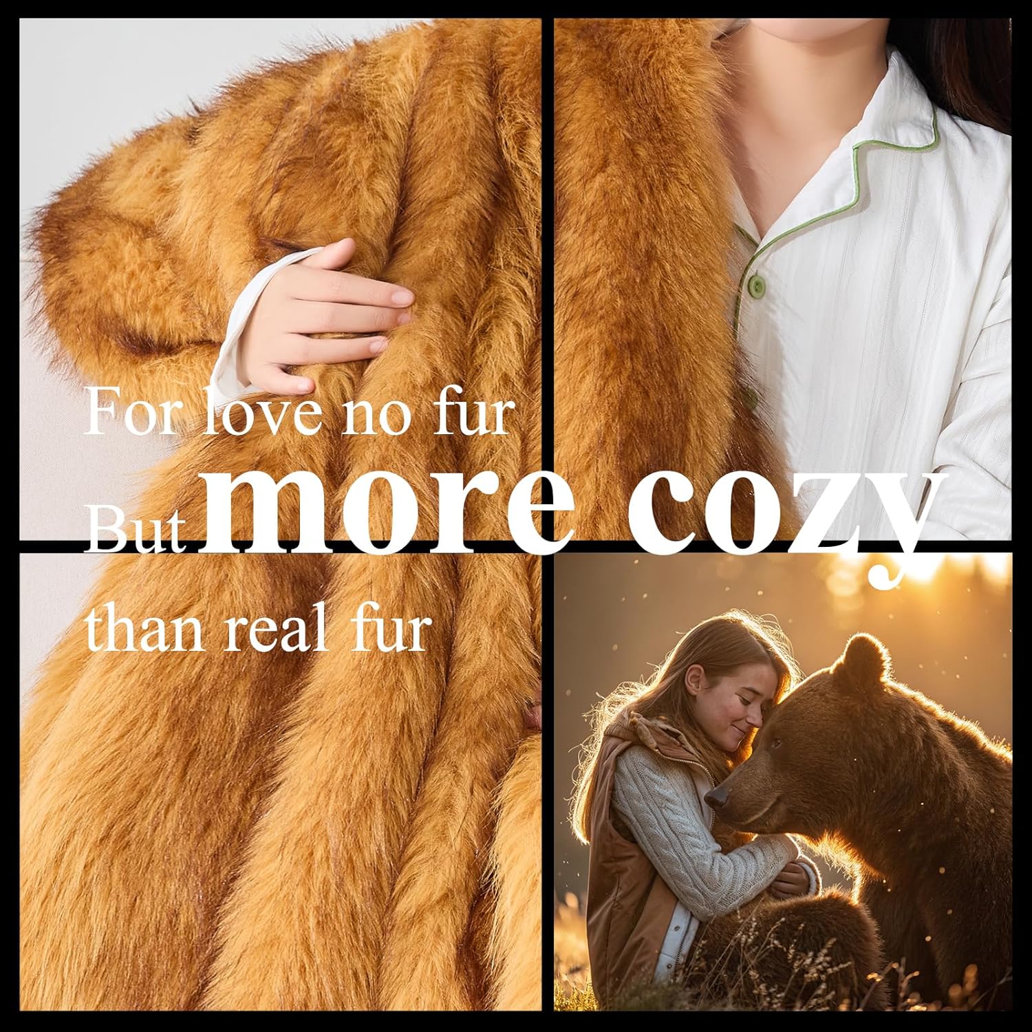 OMERAI Faux Fur Blanket, Ultra Soft Luxury Fuzzy Throw Blanket, Long Pile Plush Cozy Warm Decorative Blanket for Couch, Sofa, Chair, Bed, Heavy Weight, 60" x 80", Golden Amber Fox - Image 2