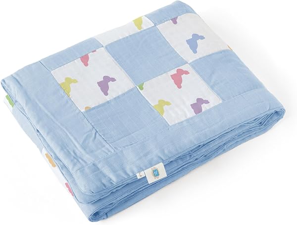 Müslin Bebek Yatak Örtüsü - Rainbow Lapin Blue