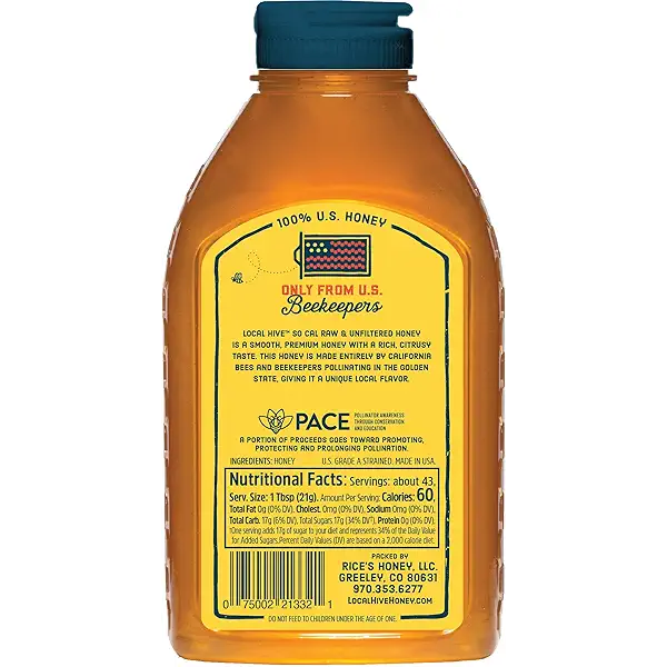 Local Hive Southern California Raw & Unfiltered – 32 oz | 100% Pure U.S. Honey | Natural Sweetener Sourced from American Bees & Beekeepers | Smooth Citrusy Flavor | Ideal for Tea, Baking & Cooking 2