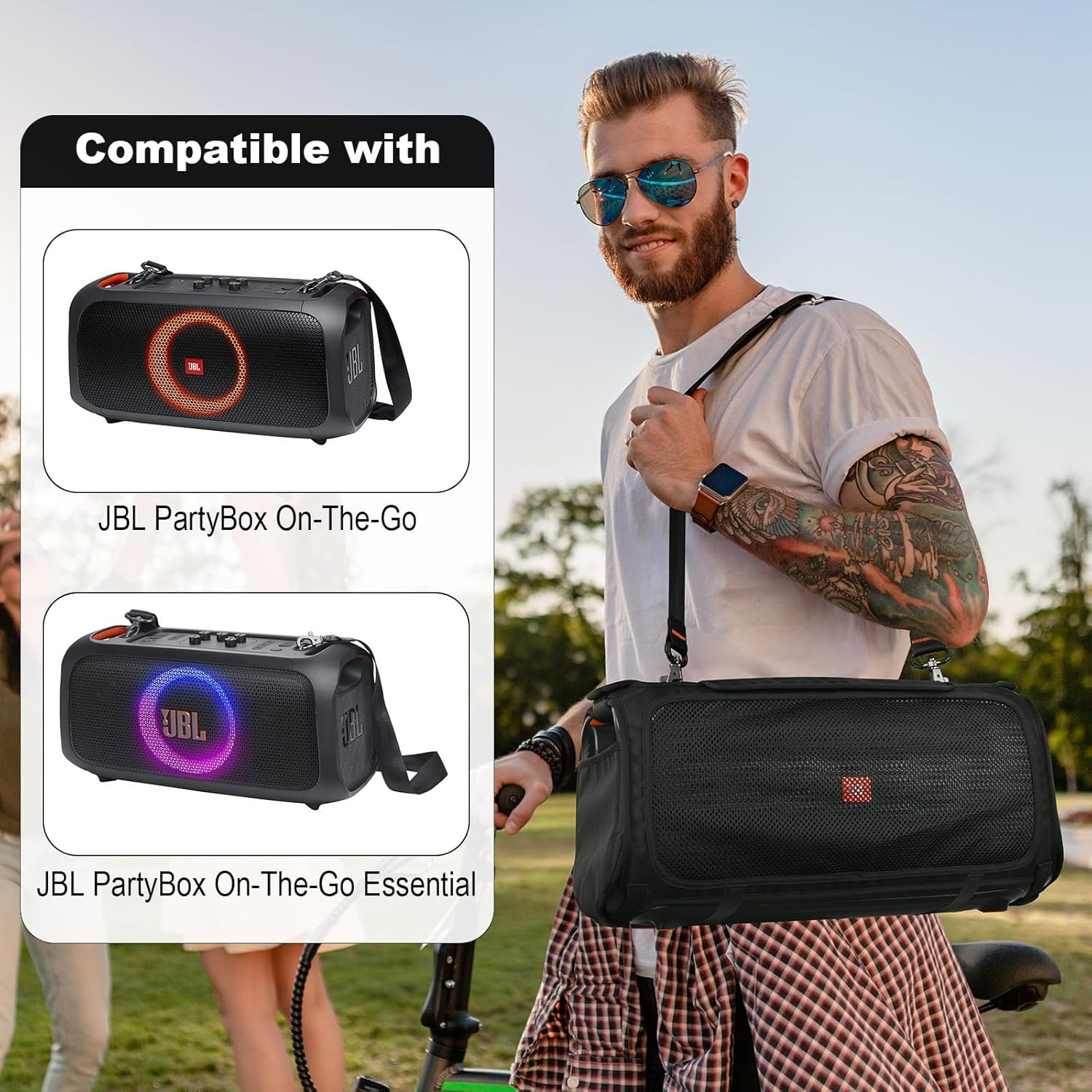 TXEsign Speaker Cover for JBL PartyBox On-The-Go and JBL PartyBox On-The-Go Essential Portable Party Speaker, Protective Speaker Case Mesh Slip Cover Speaker Replacement Sleeve - Image 6