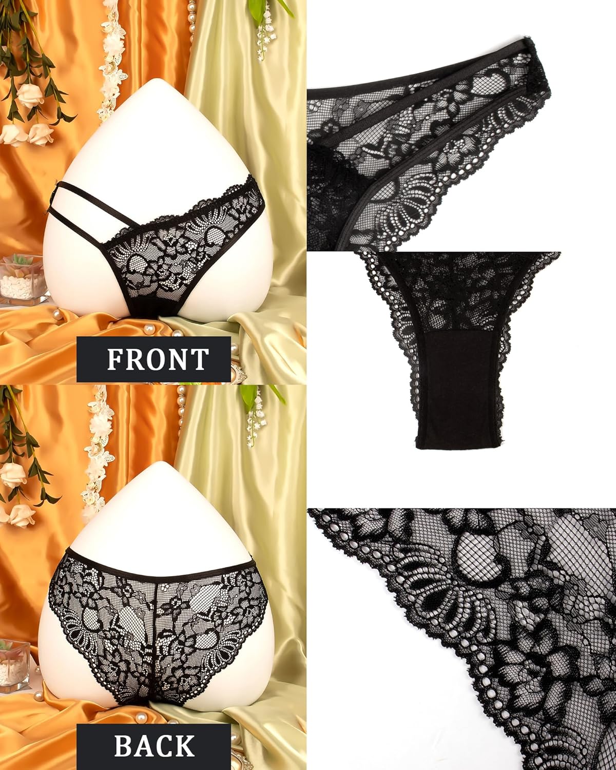 Women's Glitter Underwear Lace Sexy Breathable Underwear Panties - Image 5