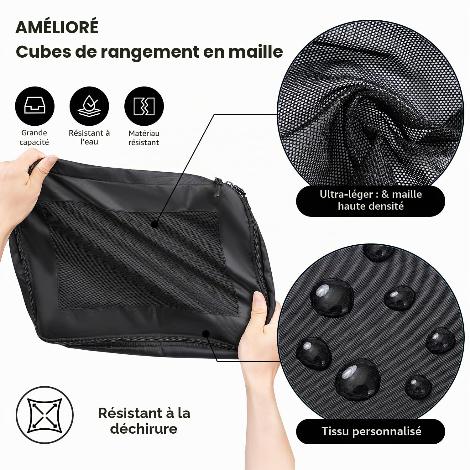 Cubes de rangement pour valise, lot de 10, organiseurs de bagages légers, cubes de rangement pour accessoires de voyage