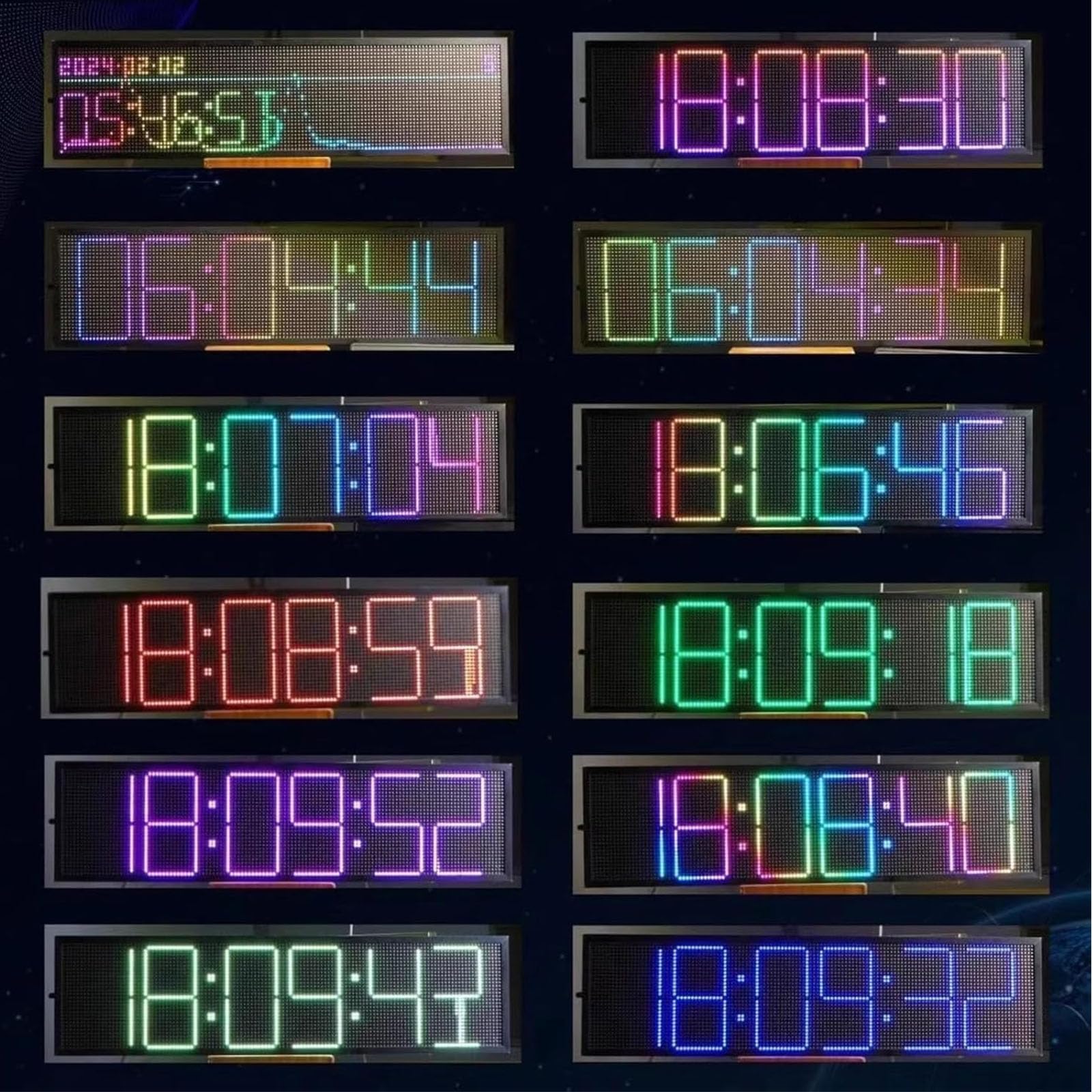 Analizador de espectro musical LED, pantalla de nivel de audio RGB con 36 estilos, reloj digital, control de voz y línea, 4 rangos de frecuencia para uso en coche y estudio