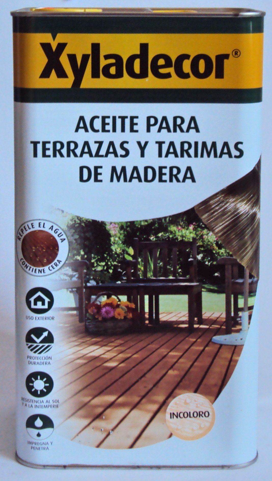 Xyladecor Aceite para Suelos de madera Terrazas y tarimas, Incoloro 5 L