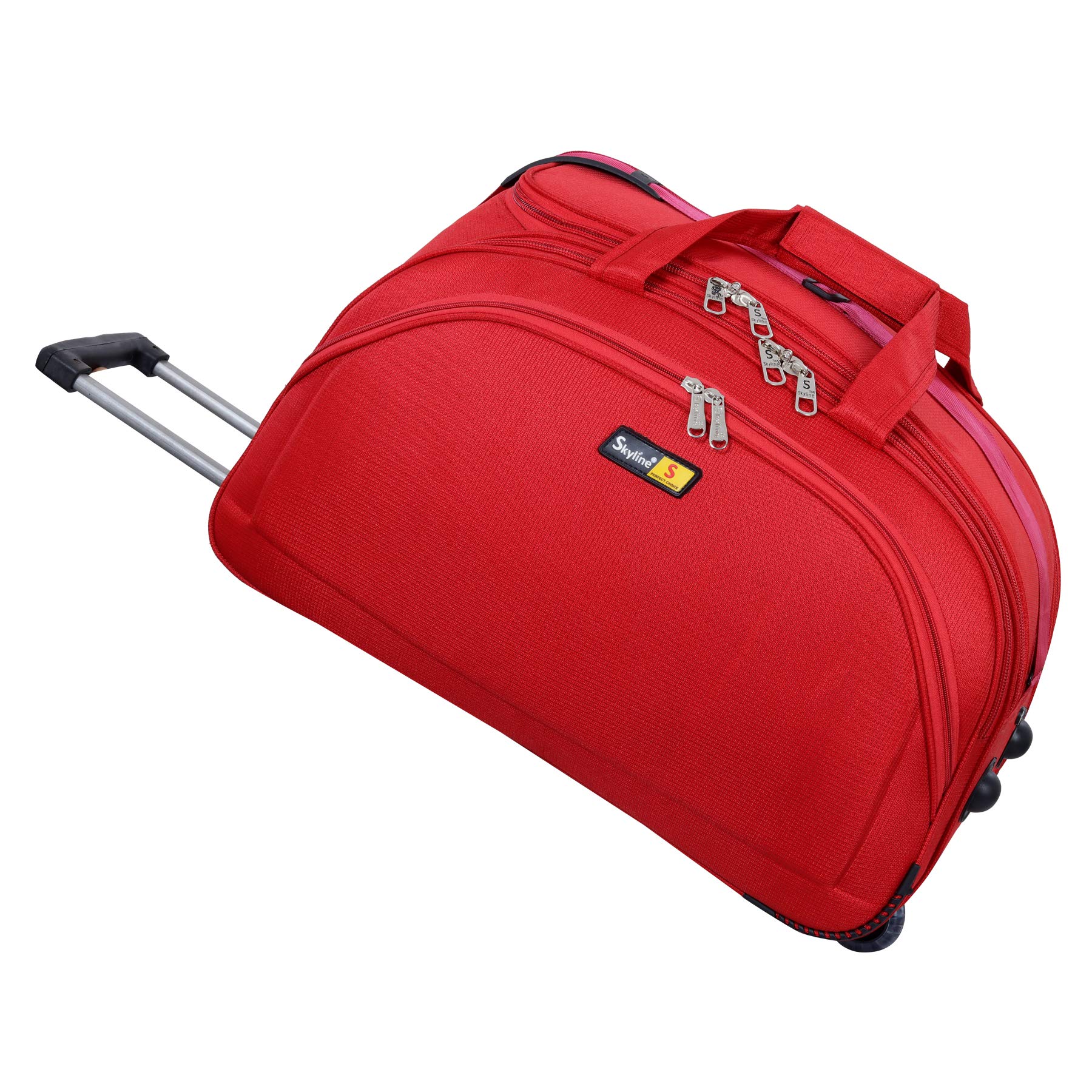 Polyester 55 Ltrs Travel Duffle Trolley Bag/Cabin Multipurpose Bag with Wheels (20 Inch)-Red-image-44