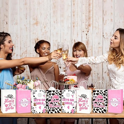 Miniatura 7 de 16 bolsas de papel de regalo para niñas, suministros de despedida de soltera, vaquera occidental, bolsas de recuerdos de fiesta de último rodeo,