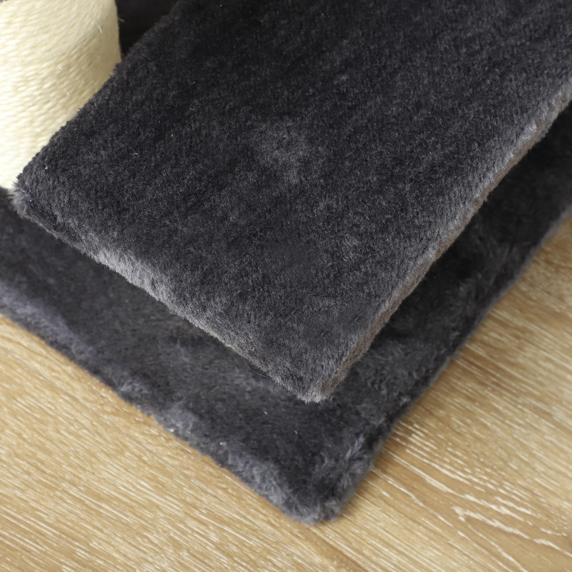 PawHut Tiertreppe Katzentreppe Hundetreppe 4 Stufen Treppe für Katze und Hunde Plüsch Grau 60 x 42 x 61 cm | Haustiertreppe, Hundetreppe, Hunderampe, Einstiegshilfe für Bett, Sofa, Couch