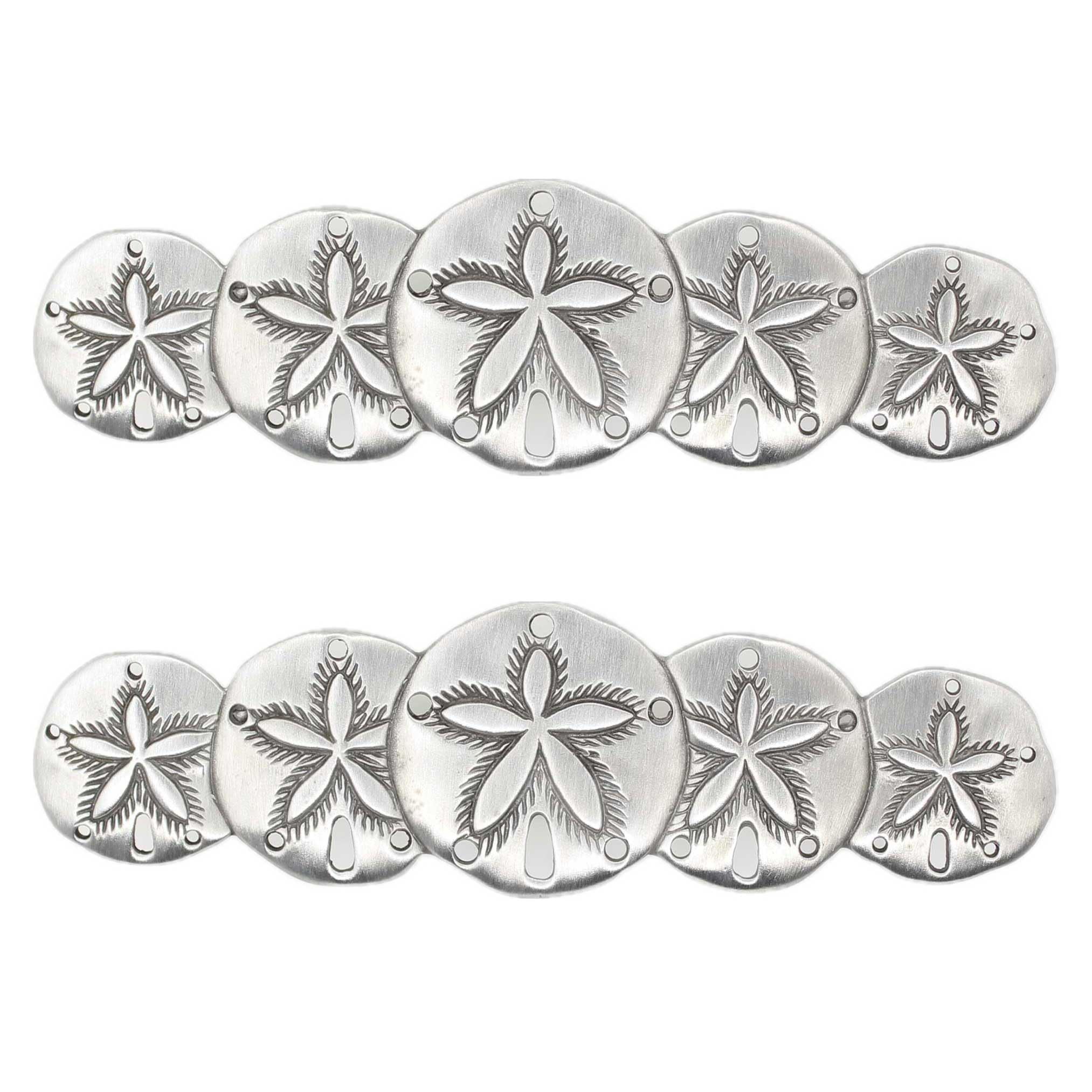 Costello Coastal - Sand Dollar Drawer Pulls (Horizontal 2-Pack) | Artist Pewter Hardware Colllection
